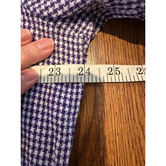 Robert Graham Men's Plaid Paisley Flip Cuff Shirt Purple Size Large Bold Casual - Picture 10 of 12